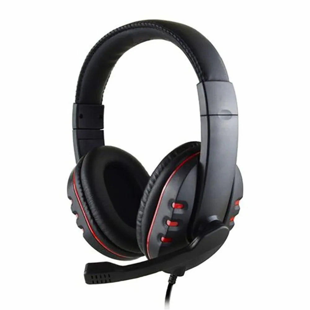 Gaming Headset 3,5mm Over-Ear – HD-mikrofon Omnidirektionell Stereo PS4 PC Smartphone 210x190x90mm Blå Röd