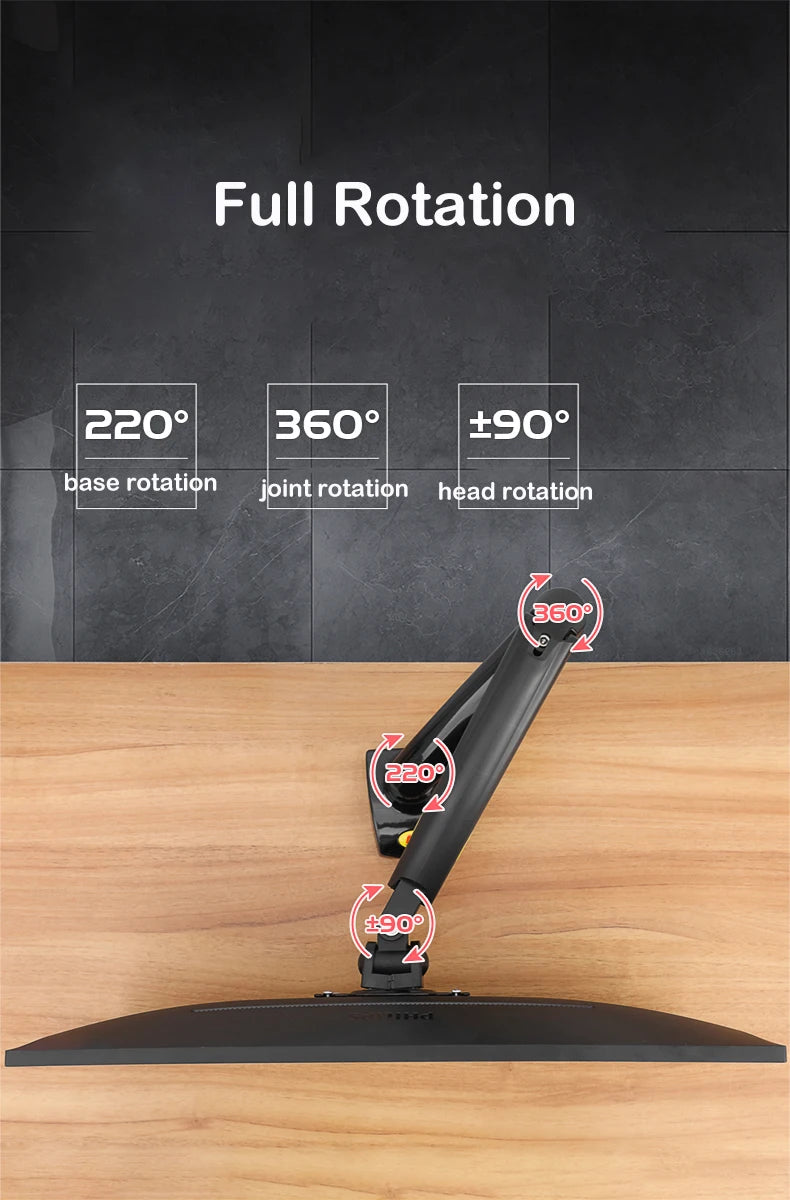 NB NORTH BAYOU F80 A5 Desktop Gas Spring 17-30" LCD LED Monitor Holder Mount Arm Full Motion Display Stand Loading 2-9 Kgs