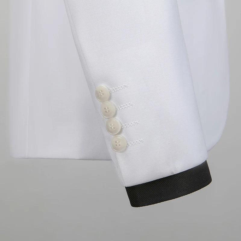 Kavaj Herr Slim Fit – Enfärgad V-ringad Blazer för Bröllop & Fest, Vår & Höst