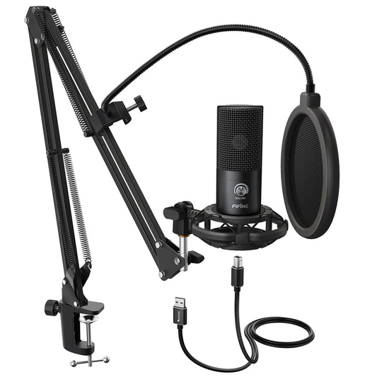 FIFINE T669 USB-kondensatormikrofon – kit med arm och shock mount