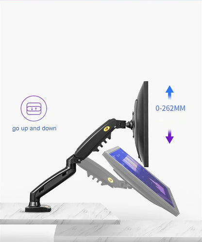 New NB F160 Gas Spring Desktop 17'-27' Dual Monitor Holder Arm With 2 USB3.0 Monitor Mount Bracket Load 2-9 Kg Each Arm