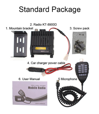 QYT KT-8900D 25W Dual Band Quad Display 136-174&400-480MHz Large LCD Display Mobile Radio KT8900D