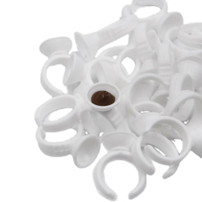 New 100pcs Wholesale Plastic White Tattoo Ink Ring For Eyebrow Permanent Makeup Small Size Tattoo Ink Holders Tattoo Supplies