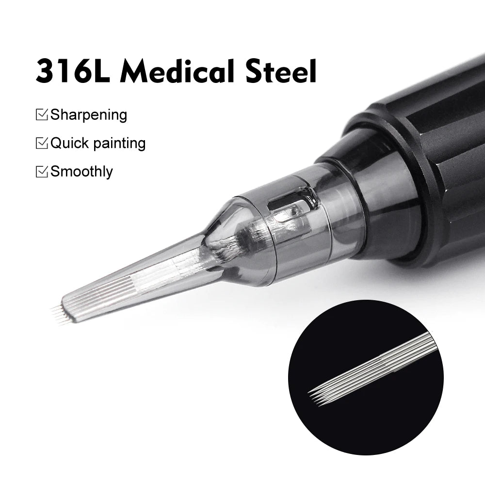20pcs Permanent Makeup Tattoo Cartridge Needle Permanent Makeup Needles Sterilized for Tattoo Pen Machine Tattoo Needles