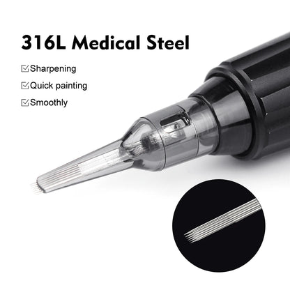20pcs Permanent Makeup Tattoo Cartridge Needle Permanent Makeup Needles Sterilized for Tattoo Pen Machine Tattoo Needles