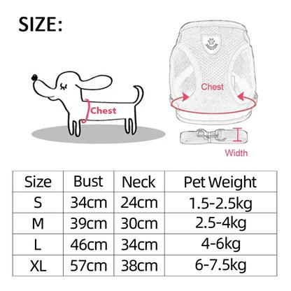 Dog Harness Cat Harness Dogs Leashs Training Soft Mesh Chest Strap Supplies Adjustable Outdoor Walking Cat Lead For Dog And Cats
