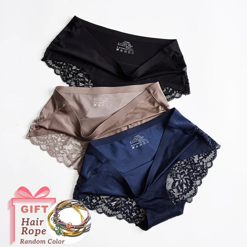 Panties Women's Lace Female Underwear Seamless Panties Sexy Panties Mid-Rise Silky Panties Cotton Crotch Briefs Dropshipping 4XL