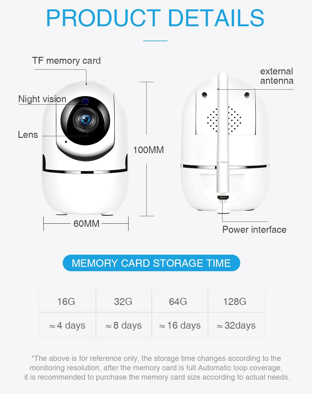 1620P IP Wifi Camera YCC365 Plus Smart Home Auto Tracking  Full Night Vision Network Wireless CCTV Video Baby Security Camera