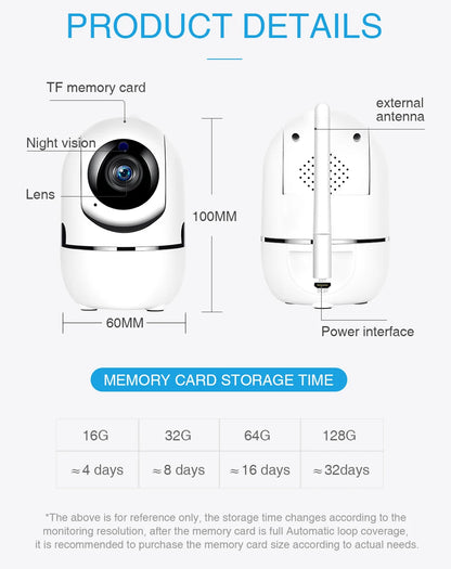 1620P IP Wifi Camera YCC365 Plus Smart Home Auto Tracking  Full Night Vision Network Wireless CCTV Video Baby Security Camera