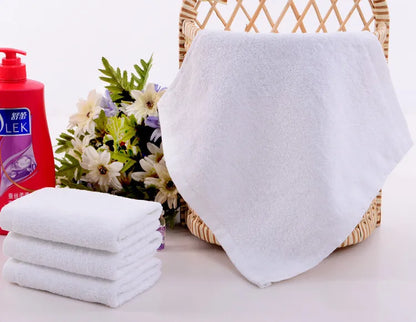 5pcs Small square towel pure cotton kindergarten white square towel foot therapy Hotel Hotel napkin small towel towels bathroom