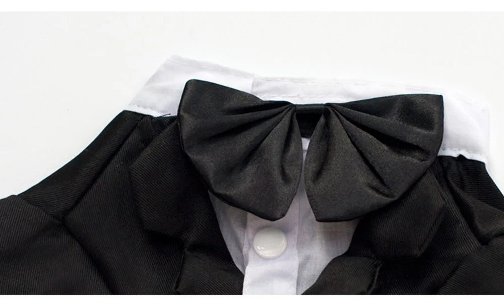 Dog Suit with Bow Tie Pet Tuxedo for Small Dogs Cats Formal Cat Clothes Puppy Outfits Pet Costume for Wedding Birthday Halloween