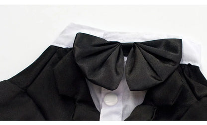Dog Suit with Bow Tie Pet Tuxedo for Small Dogs Cats Formal Cat Clothes Puppy Outfits Pet Costume for Wedding Birthday Halloween