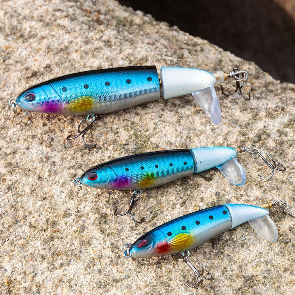 Goture Whopper Popper 10cm/11cm/14cm Topwater FIshing Lure Blowups Pike Baits Rotating Tail Fishing Tackle Crankbait Wobblers