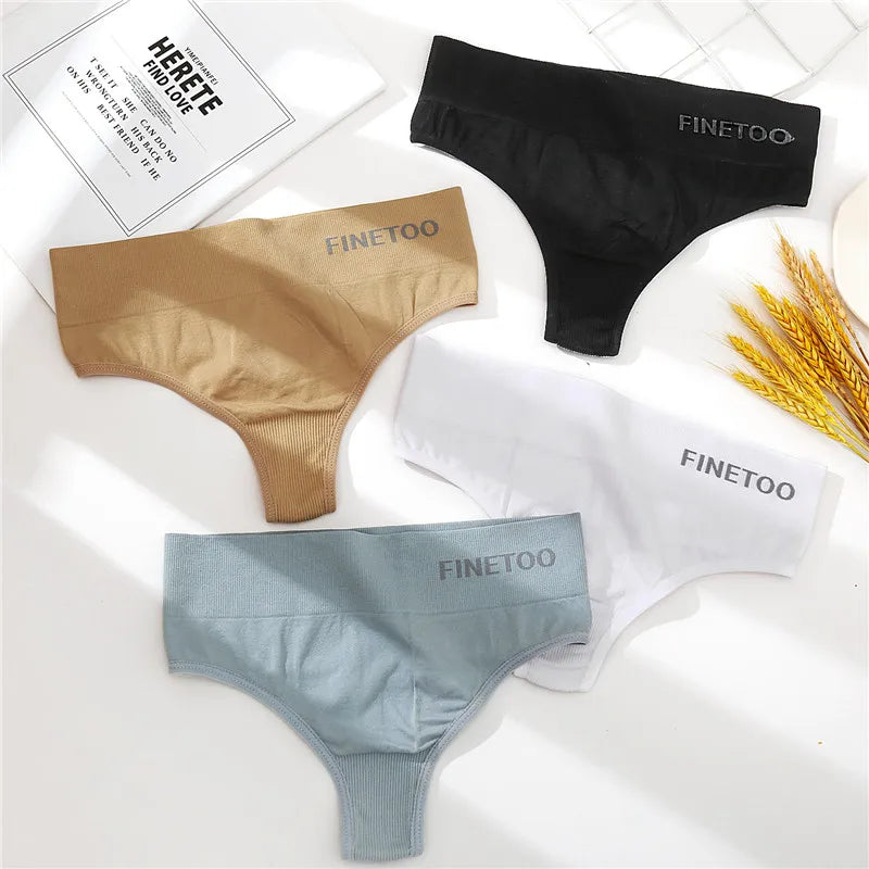 FINETOO 2PCS/Set M-2XL Bodyshaper G-String Panties Women Slim Underwear Female Lingerie Sexy Lady Thongs High Waist Underpants