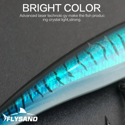 FLYSAND Laser Minnow Fishing Lure Pesca Hooks Fish Wobbler Tackle Crankbait Artificial Japan Hard Bait 90mm 7.2g Swimbait 1PCS