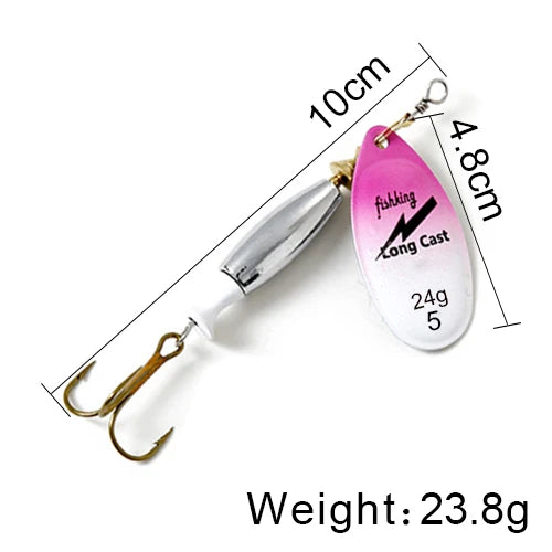 NGB 1PC Long Cast 4#-18g 5#-24g Spinner Lure Bait Spoon Lures Pike Metal Fishing Lure Bass Hard Bait With Hooks