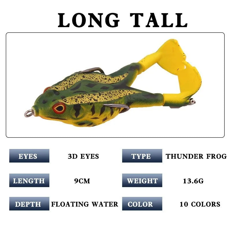 Double Propeller Thunder Frog Fishing Lure 9cm/13.6g Floating Bionic Soft Lure Carp Fishing Artificial Crankbait Minnow Lure