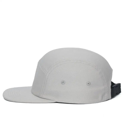 DongKing 5 Panel Cap Short Brim Hat Flat Bill Cotton Blank Camping Hats Solid Colors Low Crown Classic Adjustable