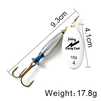 NGB 1PC Long Cast 4#-18g 5#-24g Spinner Lure Bait Spoon Lures Pike Metal Fishing Lure Bass Hard Bait With Hooks