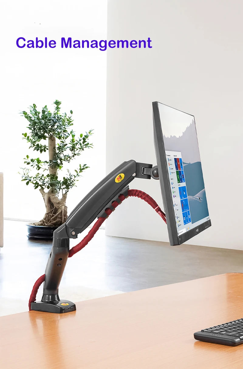 NB NORTH BAYOU F80 A5 Desktop Gas Spring 17-30" LCD LED Monitor Holder Mount Arm Full Motion Display Stand Loading 2-9 Kgs