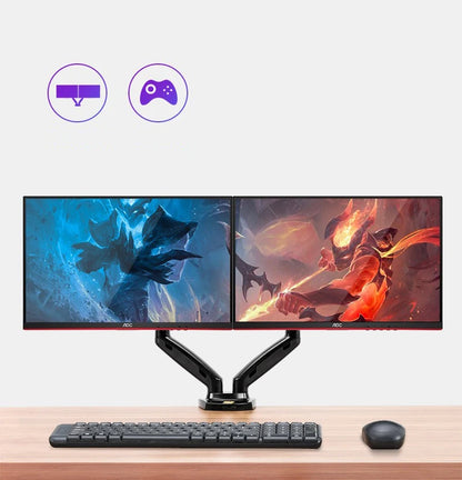 New NB F160 Gas Spring Desktop 17'-27' Dual Monitor Holder Arm With 2 USB3.0 Monitor Mount Bracket Load 2-9 Kg Each Arm