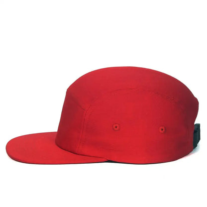 DongKing 5 Panel Cap Short Brim Hat Flat Bill Cotton Blank Camping Hats Solid Colors Low Crown Classic Adjustable