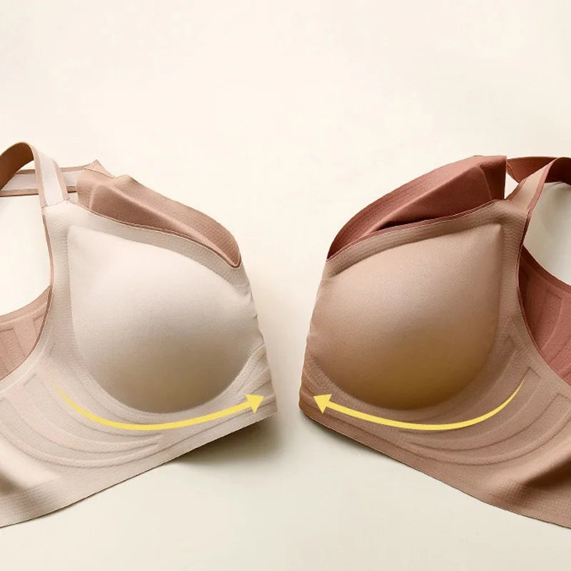 Plus Size Women's Underwear Seamless Sexy No Steel Ring Bra Push-Ups Comfortable Close-Fitting Shockproof