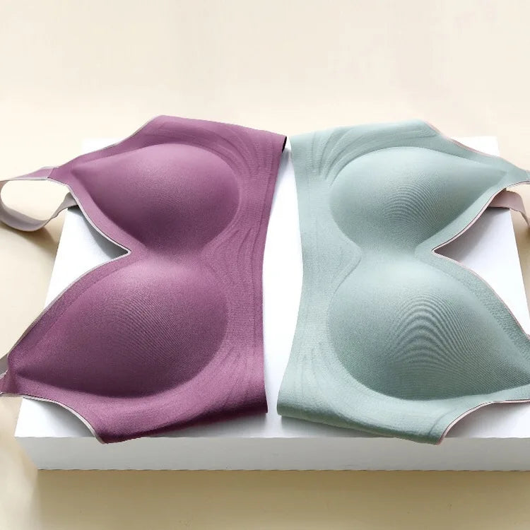 Plus Size Women's Underwear Seamless Sexy No Steel Ring Bra Push-Ups Comfortable Close-Fitting Shockproof