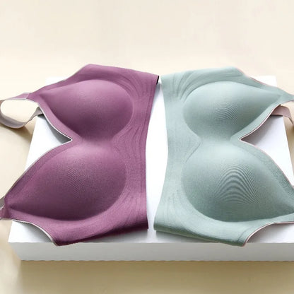 Plus Size Women's Underwear Seamless Sexy No Steel Ring Bra Push-Ups Comfortable Close-Fitting Shockproof