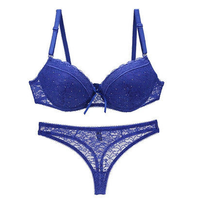 Dam Spets BH & Trosor Set – Push-Up Bygel Broderad Sexig Lingerie Plus Size, 6 Färger 75–95 B–E
