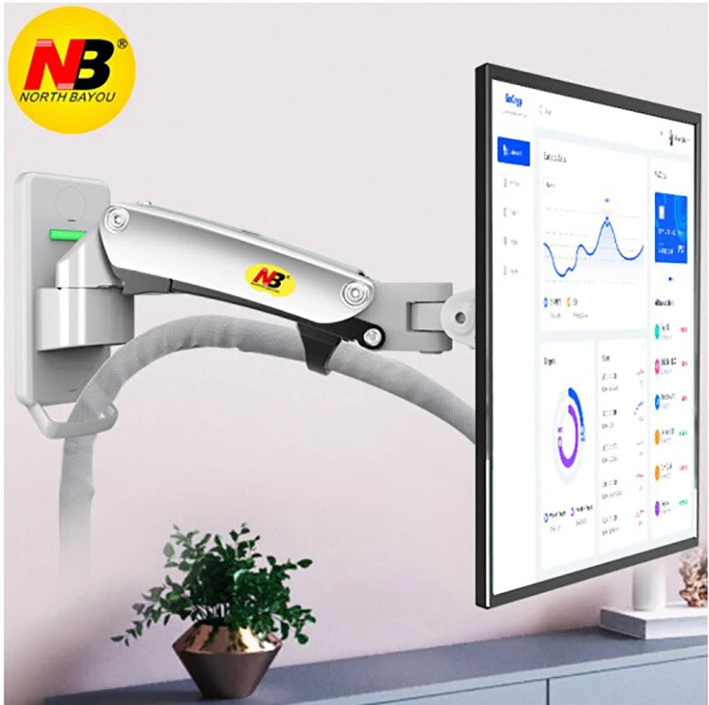 17-27" Gas Spring Full Motion TV Wall Mount LCD LED Monitor Holder Aluminum Arm Bracket NB F120