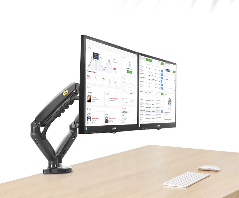 New NB F160 Gas Spring Desktop 17'-27' Dual Monitor Holder Arm With 2 USB3.0 Monitor Mount Bracket Load 2-9 Kg Each Arm