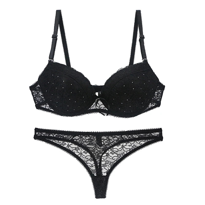 Dam Spets BH & Trosor Set – Push-Up Bygel Broderad Sexig Lingerie Plus Size, 6 Färger 75–95 B–E