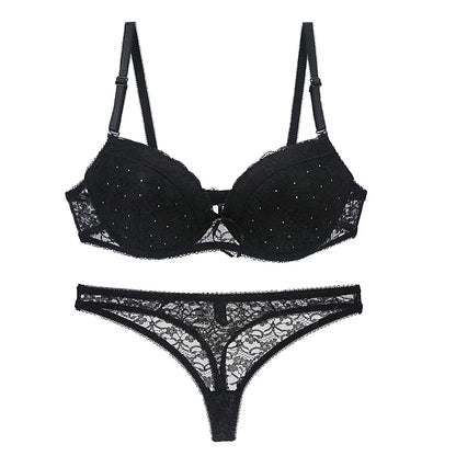 Dam Spets BH & Trosor Set – Push-Up Bygel Broderad Sexig Lingerie Plus Size, 6 Färger 75–95 B–E