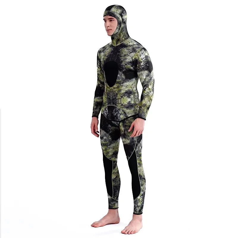 Diving Scuba Under Water Fishing SCR 3MM Black Neoprene Wetsuit Spearfishing Fishing Cold Warm Winter Two-piece Diver Suit