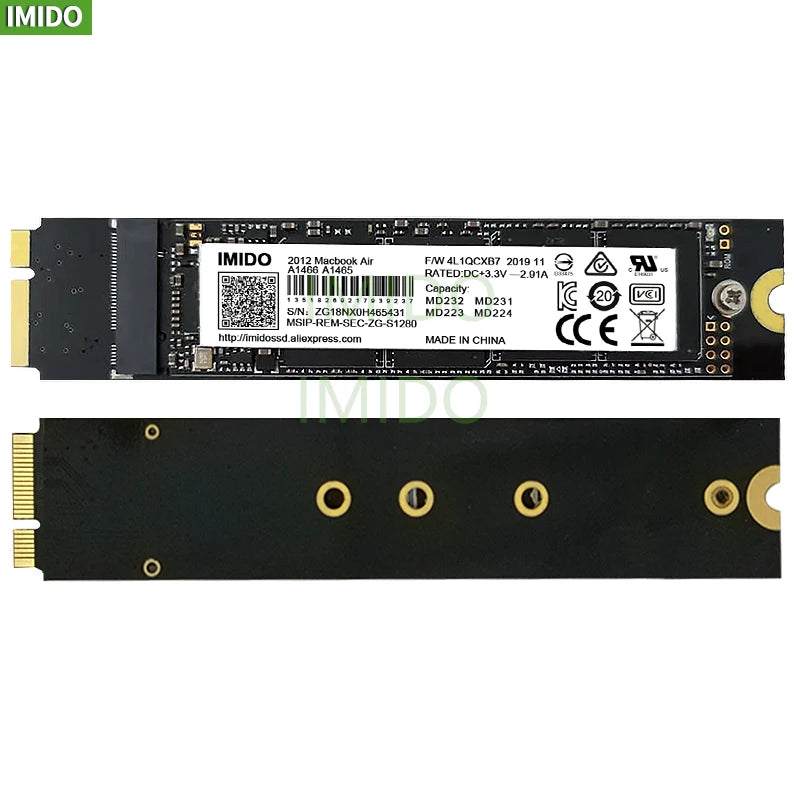 Macbook SSD Hard Disk For Laptop 512gb 256gb Compatible With Air 2012 A1465/66 Large Compacity Disk Imido Store SSD