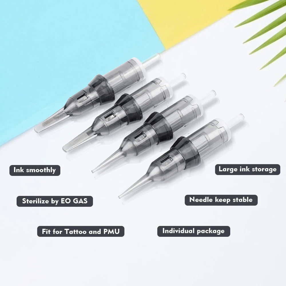 20pcs Permanent Makeup Tattoo Cartridge Needle Permanent Makeup Needles Sterilized for Tattoo Pen Machine Tattoo Needles