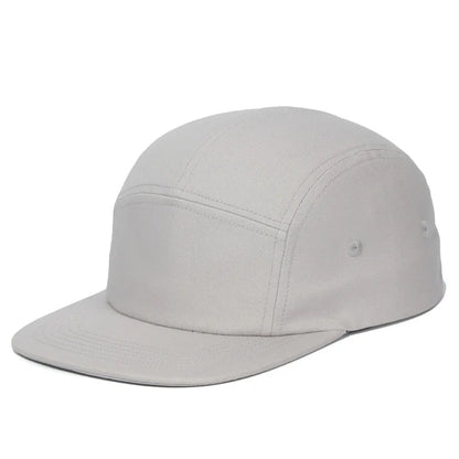 DongKing 5 Panel Cap Short Brim Hat Flat Bill Cotton Blank Camping Hats Solid Colors Low Crown Classic Adjustable