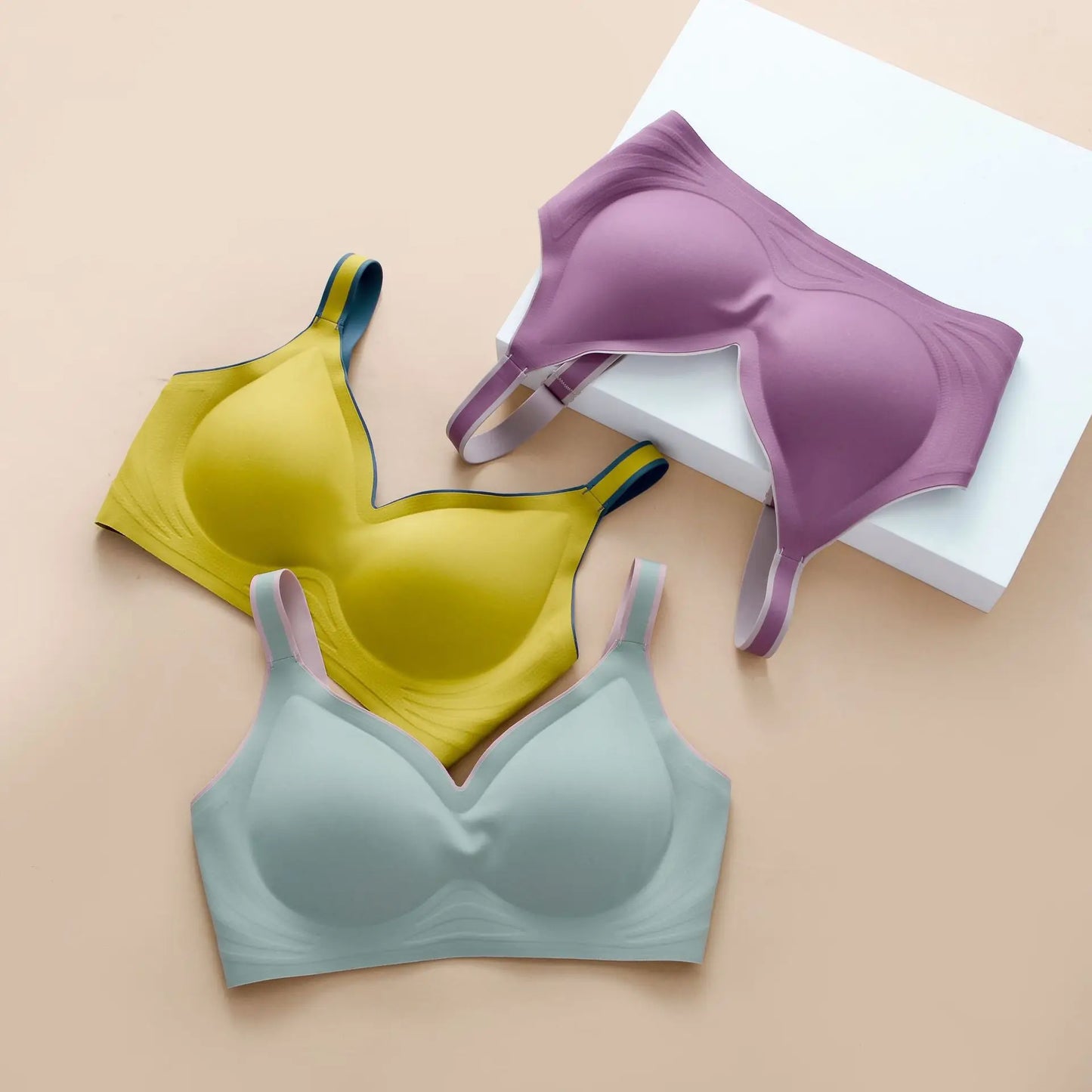 Plus Size Women's Underwear Seamless Sexy No Steel Ring Bra Push-Ups Comfortable Close-Fitting Shockproof