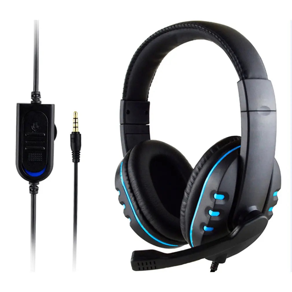 Gaming Headset 3,5mm Over-Ear – HD-mikrofon Omnidirektionell Stereo PS4 PC Smartphone 210x190x90mm Röd Blå