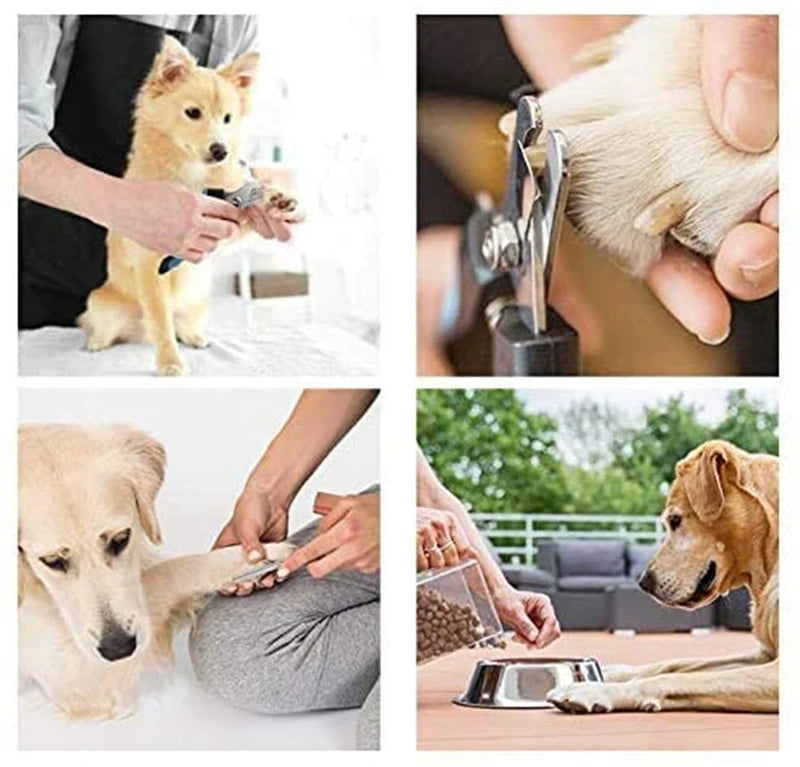 Klotång för hund och katt – rostfria blad, klippstopp och lås, M/L