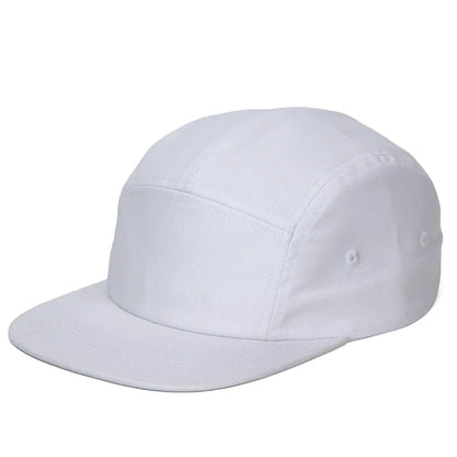 DongKing 5 Panel Cap Short Brim Hat Flat Bill Cotton Blank Camping Hats Solid Colors Low Crown Classic Adjustable