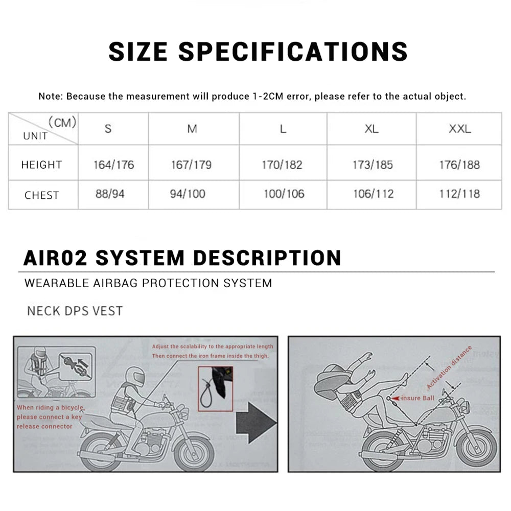 Motorcycle Air-bag Vest Moto Racing Advanced Air Bag System Motocross Protective Riding Airbag Jacket Reflective Safety Vest