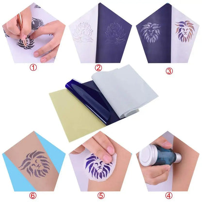 EMALLA Tatueringstransferpapper A4 4-lager – Stencilpapper Karbonkopia för Termisk Kopiator & Frihand 5/10/30/50/100-pack 2026