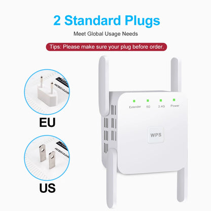 1200Mbps 5Ghz Wireless WiFi Repeater Booster 2.4G/5GHz Wi-Fi Signal Amplifier Extender Router Network Wlan WiFi Repetidor