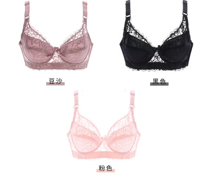 Hot Full cup thin underwear small bra plus size wireless adjustable lace Women's bra breast cover B C D cup Large size Lace Bras