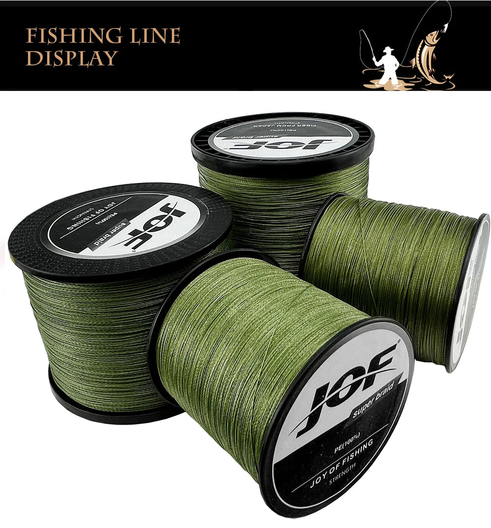 JOF 8 Strands 1000M 500M 300M 100M Braided Fishing Line Carp Fishing Weaves Linha de Pesca Multifilamento 8 fios