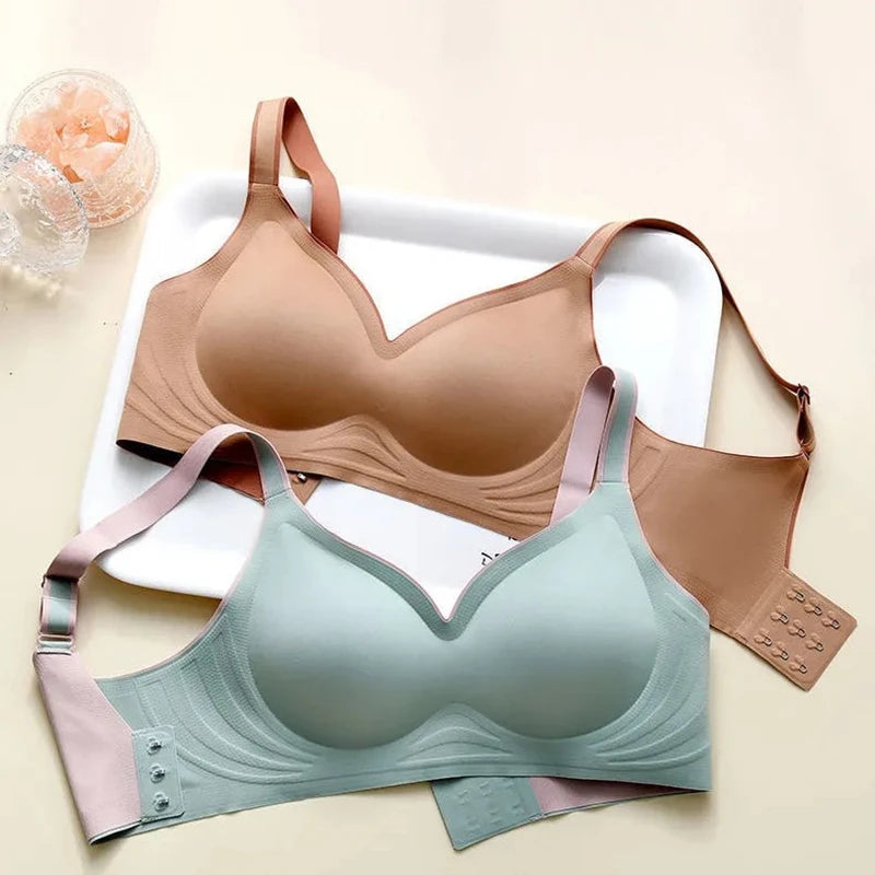 Plus Size Women's Underwear Seamless Sexy No Steel Ring Bra Push-Ups Comfortable Close-Fitting Shockproof