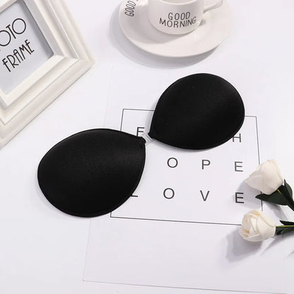 1/2Pcs Sexy Women Invisible Push Up Bras Reusable Adhesive Self-Adhesive Silicone Front Closure Sticky Bra Black Skin Strapless