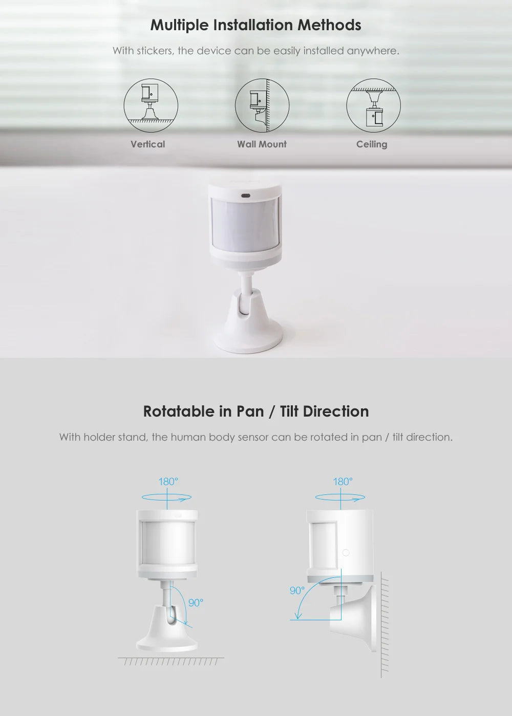 New Aqara Motion Sensor Smart Human Body Sensor Body Movement Wireless ZigBee Gateway Smart Home For Xiaomi Mijia Home Homekit